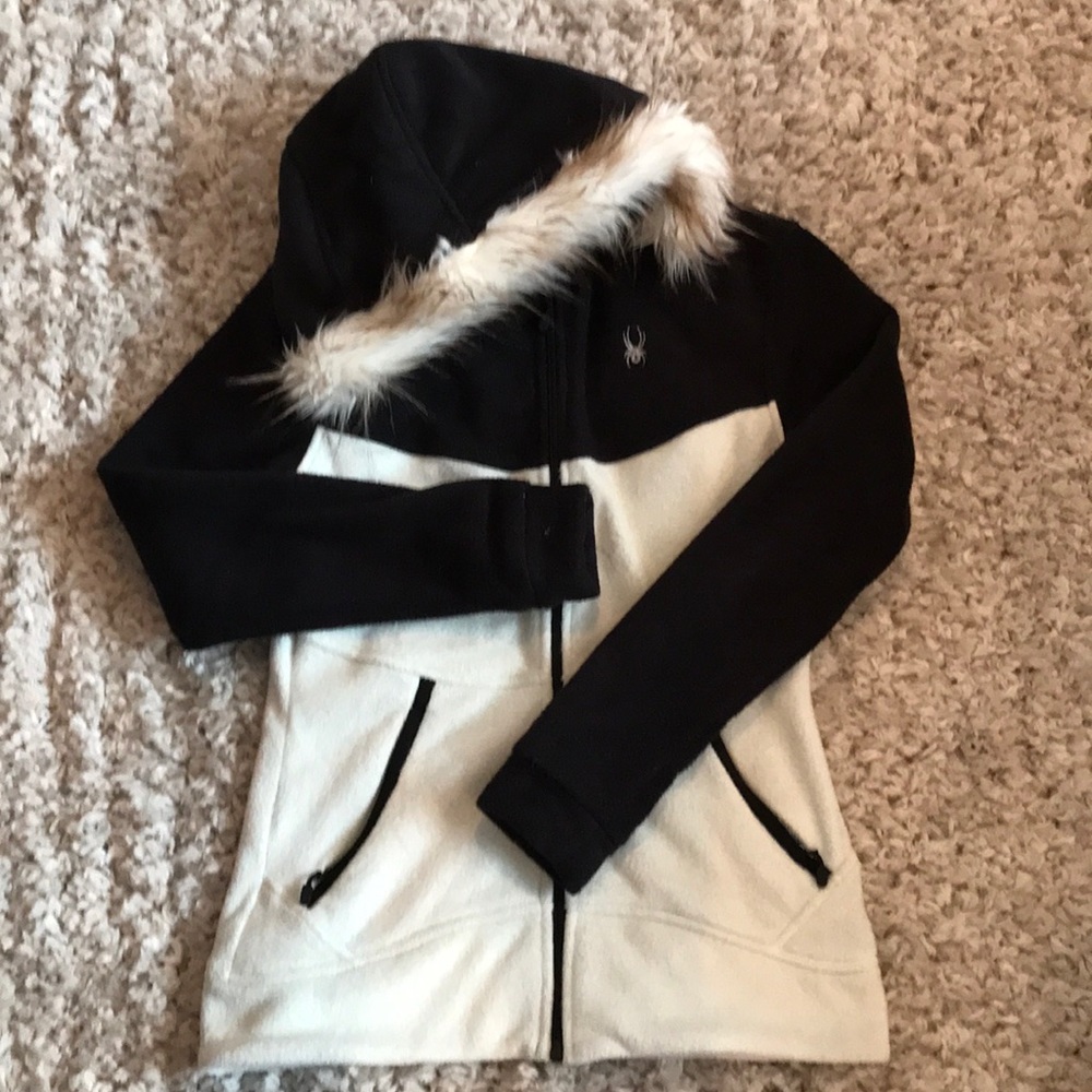 Spyder Black/White fleece jacket
